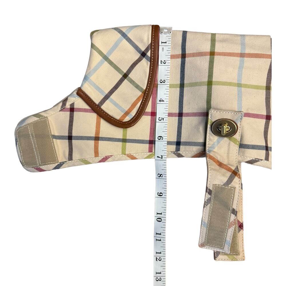 Y2K COACH Bleecker Tattersall Plaid Dog Luxury Petwear Brass Turn Locks Medium - Picture 9 of 13